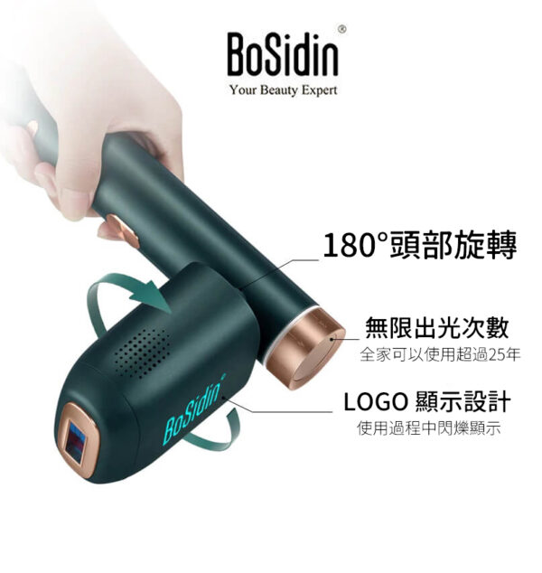 （缺貨）英國BoSidin 脫毛儀 免運出貨 免報關 台灣熱銷榜NO1 D-1178PRO 白色 無限發數 脫毛機：圖片 8