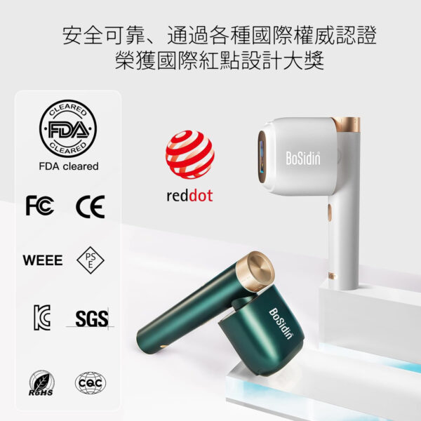 （缺貨）英國BoSidin 脫毛儀 免運出貨 免報關 台灣熱銷榜NO1 D-1178PRO 白色 無限發數 脫毛機：圖片 2